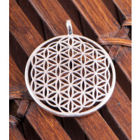 Blume des Lebens gewölbt, Anhänger 925 Sterling Silber, ø 35 mm