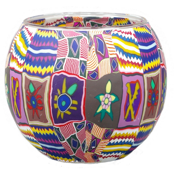 Ethno - Windlicht Glas 11 x 11 x 9 cm