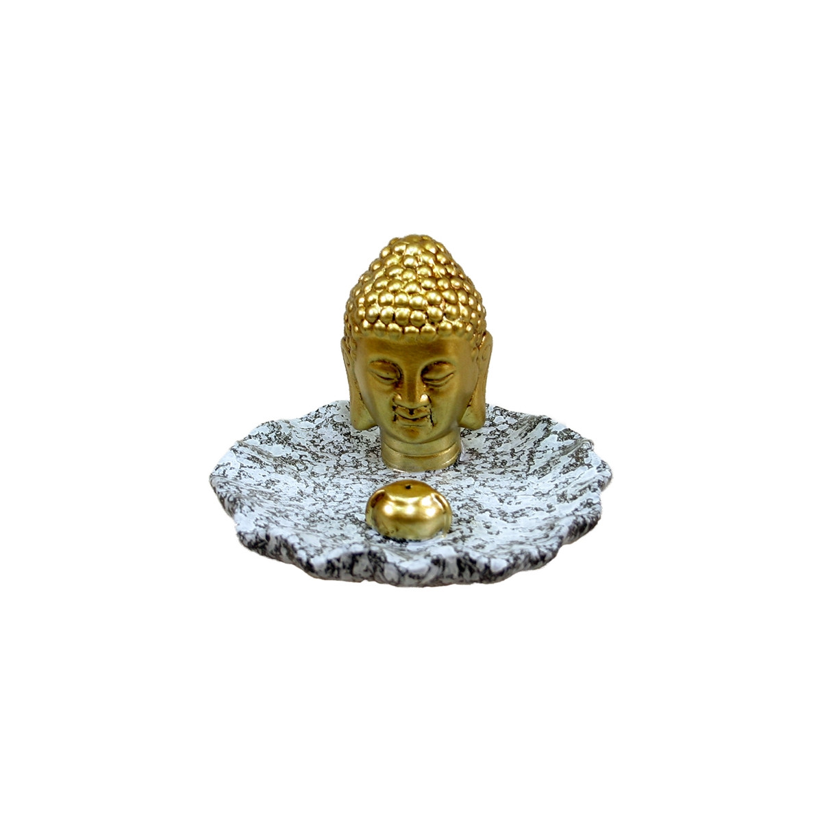 Goldener Buddhakopf auf Schale...