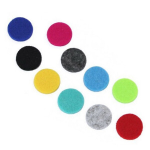 10x Aroma Diffusor Halskette - Wiederverwendbare Farbige 25mm Filz-Pads