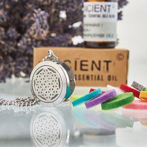 Aroma Diffusor Halskette - Blume des Lebens 25mm