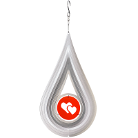 Edelstahl Windspiel Amulett Herzen 280 rot