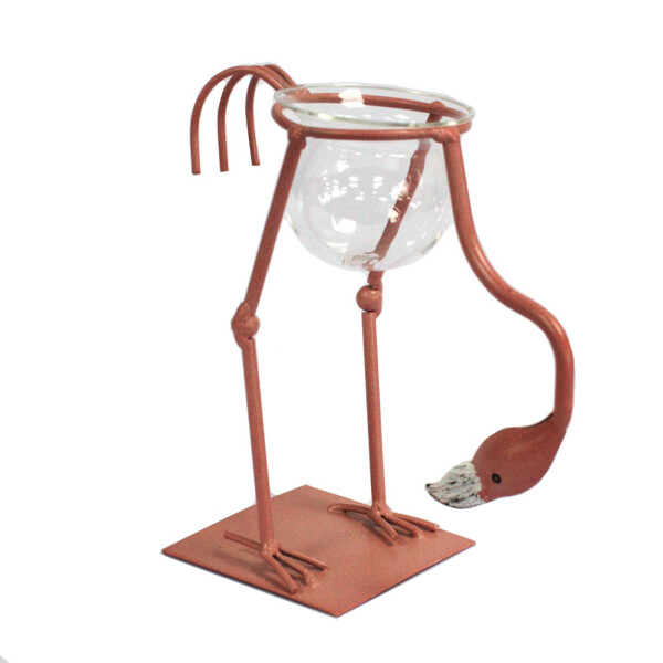 Hydroponischer Blumentopf - Rosa Metall Flamingo 3