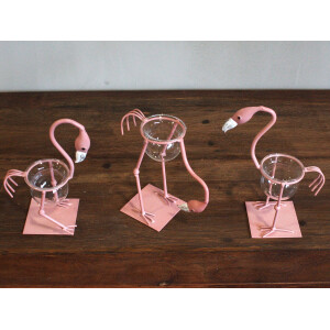 Hydroponischer Blumentopf - Rosa Metall Flamingo 3