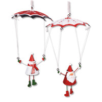 Fallschirm mit Weihnachtsmann und Schneemann