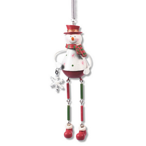 Schwingfigur Schneemann aus Metall, 15cm
