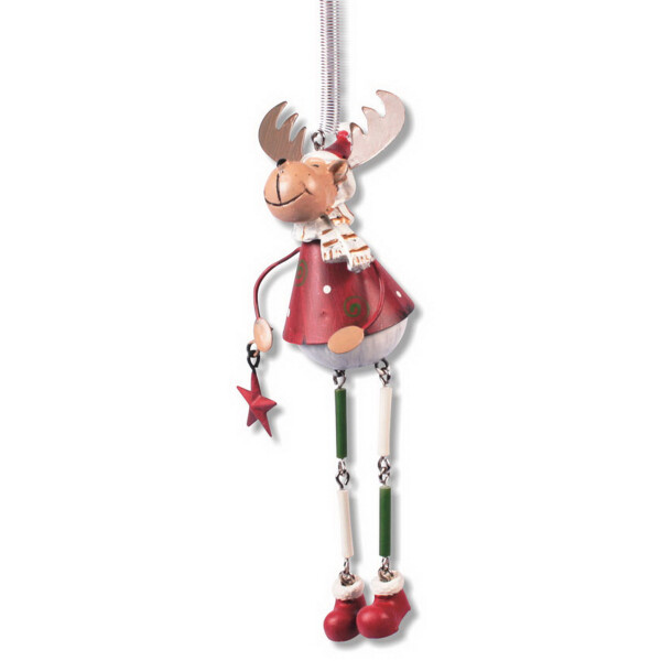 Schwingfigur Elch aus Metall, 15cm
