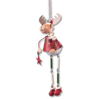 Schwingfigur Elch aus Metall, 15cm