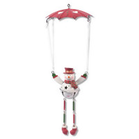 Schwingfigur Fallschirm mit Schneemann, 25cm