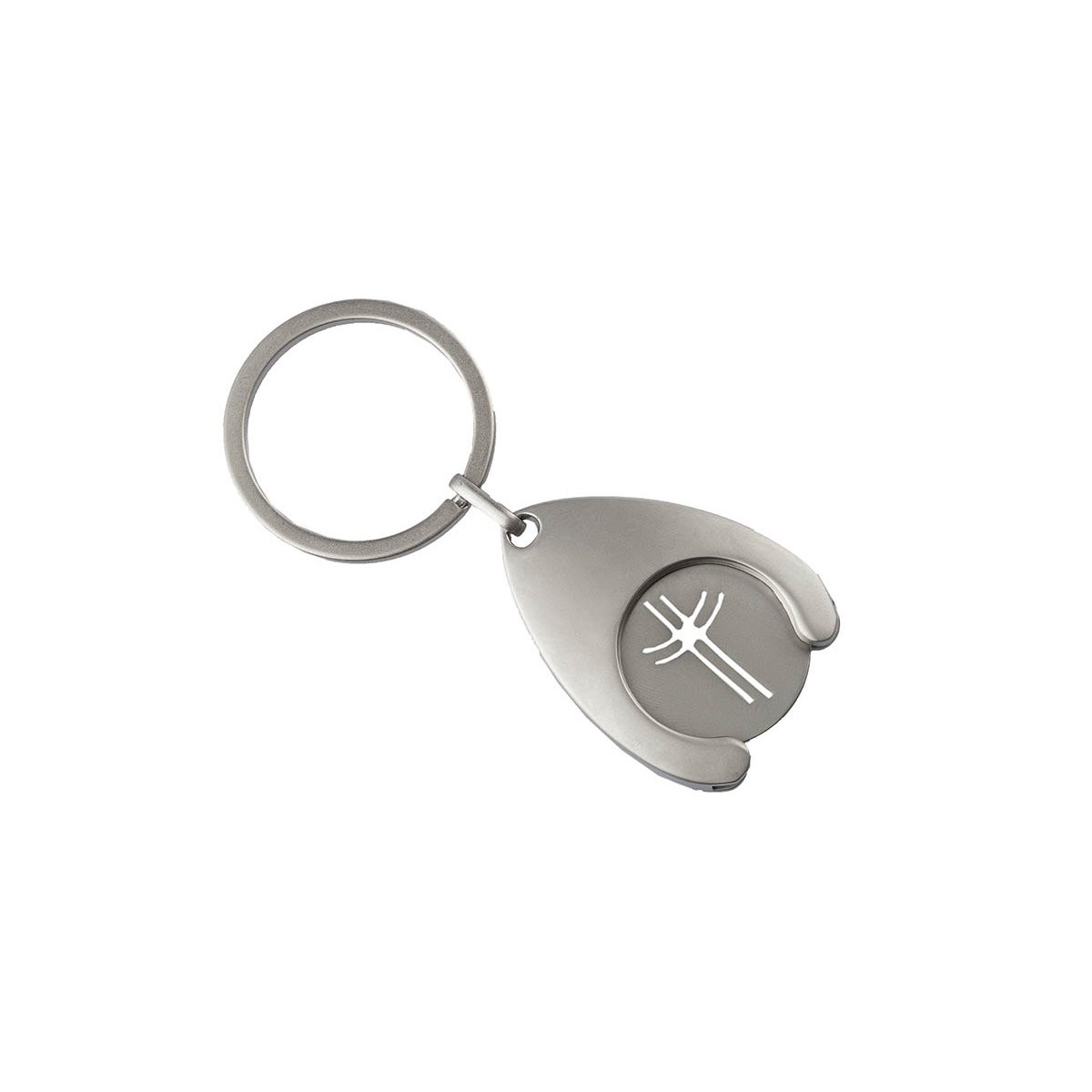 Schlüsselanhänger mit Einkaufswagen-Chip Kreuz