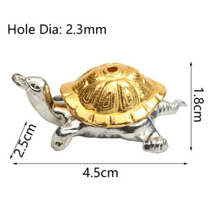 Mini Metall Räucherstäbchenhalter Schildkröte Gold/Silberfarben