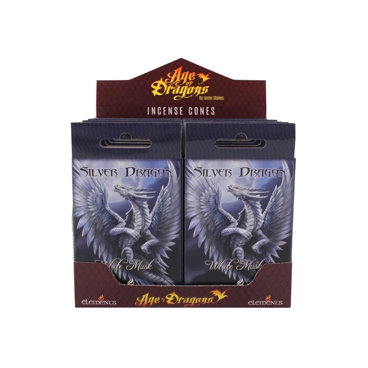 Silver Dragon (White Musk) Räucherkegel by Anne Stokes