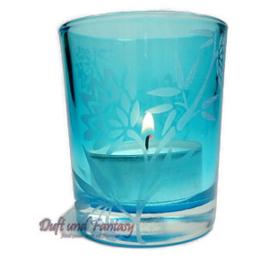 Teelichtglas, Votivkerzenglas blau