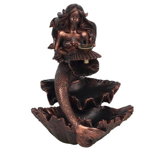 Bronze Effect Mermaid, Backflow Incense Burner,...