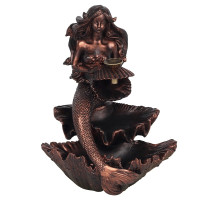 Bronze Effect Mermaid, Backflow Incense Burner, Rückfluss Räucherbrenner