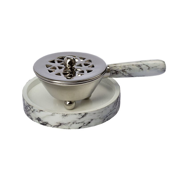 Räuchergefäß mit Stiel und Untersetzer D 8 cm H 3 cm