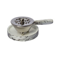 Räuchergefäß mit Stiel und Untersetzer D 8 cm H 3 cm