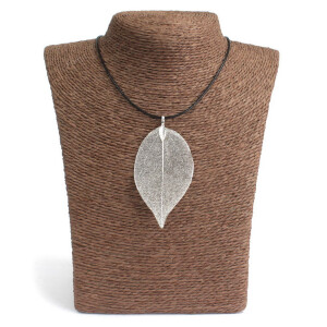 Edel Blattschmuck, Kette - Blatt - Silber
