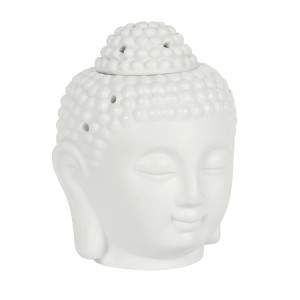 Matt-Weiße Buddha-Kopf Keramik Duftlampe