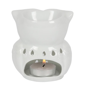 Weiße Eule Keramik Duftlampe