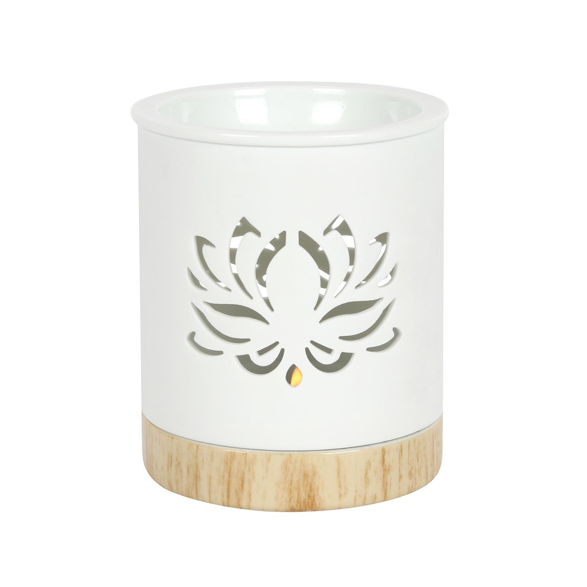 Matt-Weiße Keramik Duftlampe Weißer Lotus