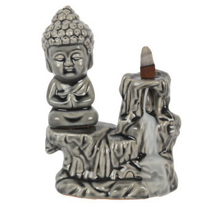 Buddha grau, Backflow Incense Burner, Rückfluss...