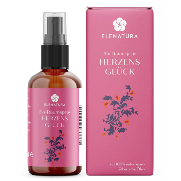 Elenatura Bio Raumspray Herzensglück mit naturreinen Bio-Düften