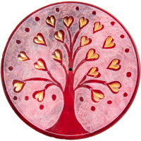Lebensbaum Herzchen, rot Räucherstäbchenhalter
