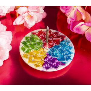 Regenbogen Mandala Räucherstäbchenhalter
