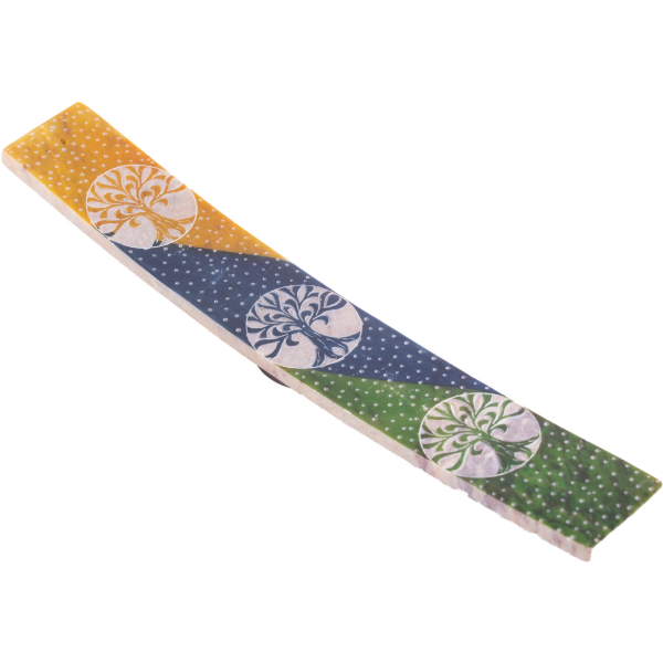 Bunter Lebensbaum Specksteinhalter, Räucherstäbchenhalter