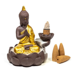 Backflow Incense Burner, Rückfluss Räucherbrenner Buddha