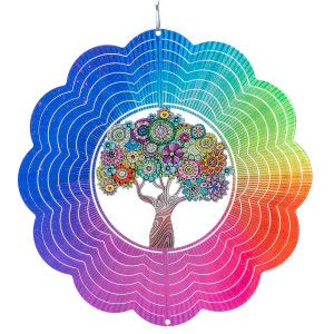 Rainbow Hippie Tree Of Life 250 Orbit Edelstahl-Windspiel