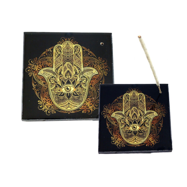 Hamsa Räucherstäbchenhalter aus Holz, Aschenfänger