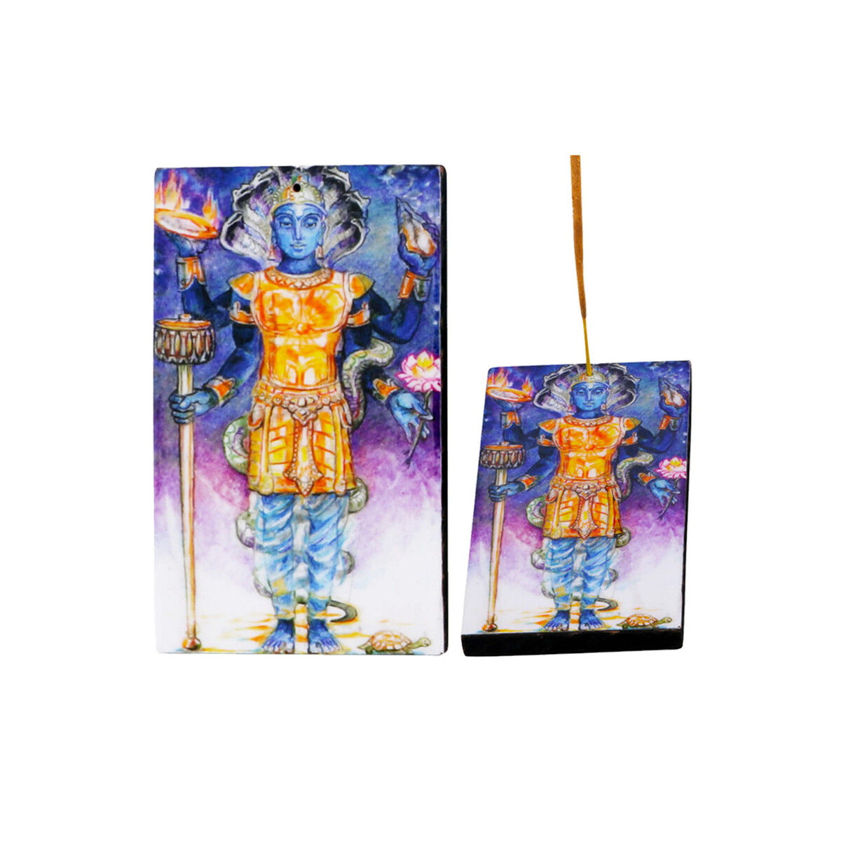 Vishnu Räucherstäbchenhalter aus Holz Aschenf&auml