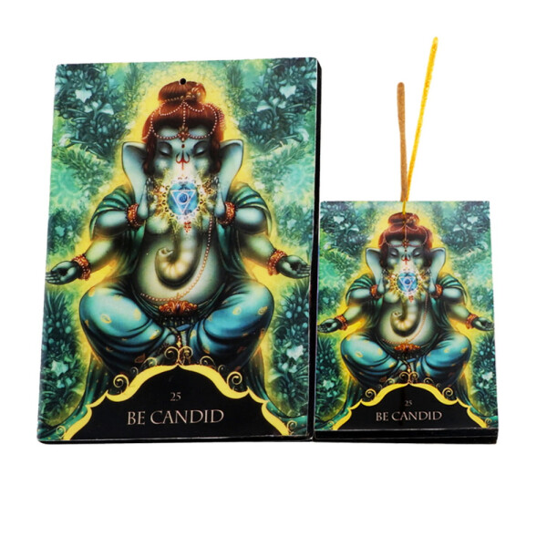 Ganesha Räucherstäbchenhalter aus Holz, Aschenfänger, Blau