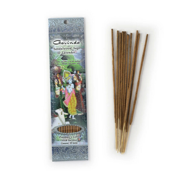 Prabhujis Gifts Räucherstäbchen Govinda - Sandelholz, Salbei und Lavendel
