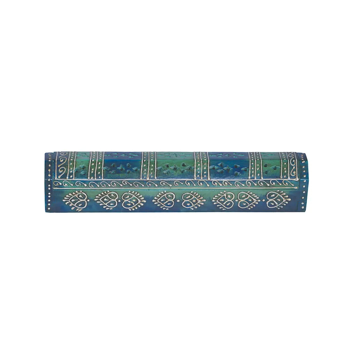 Teal handbemalte Räucherbox aus Hol box