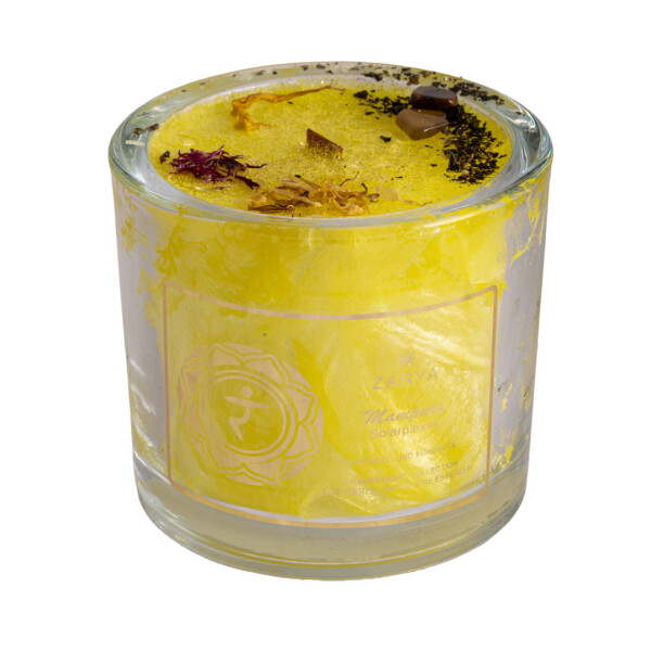 Chakra Kerze Solarplexus, Duft: Lavendel und Mandeln