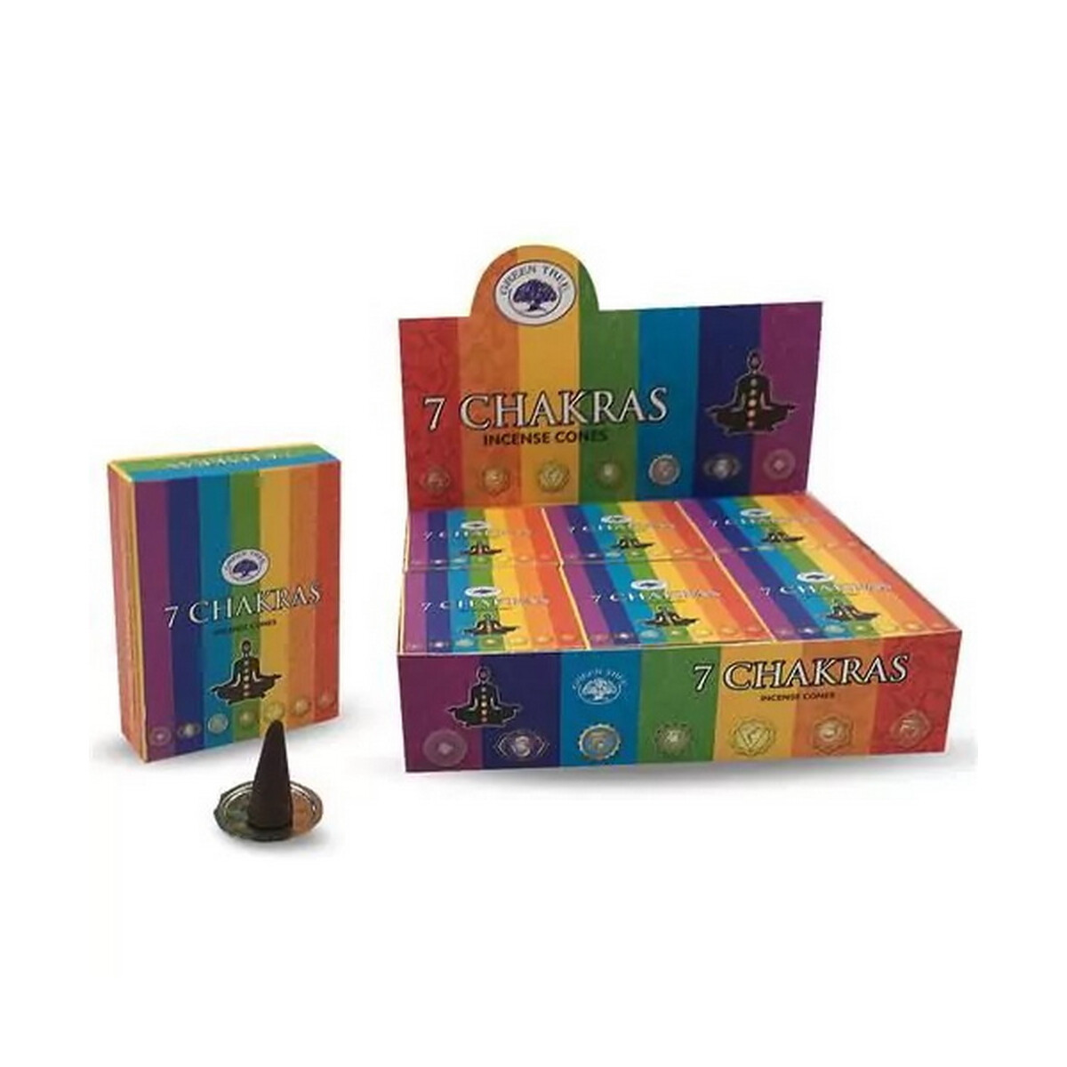Green Tree 7 Chakra Räucherkegel (10 Kegel)