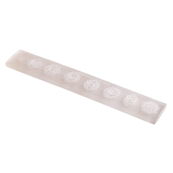 Selenit Stäbchenhalter Chakras L: 25,5 cm, B: 3,5 cm
