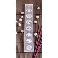 Selenit Stäbchenhalter Chakras L: 25,5 cm, B: 3,5 cm
