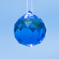 Kristall Facettkugel mit Loch 3cm Blau