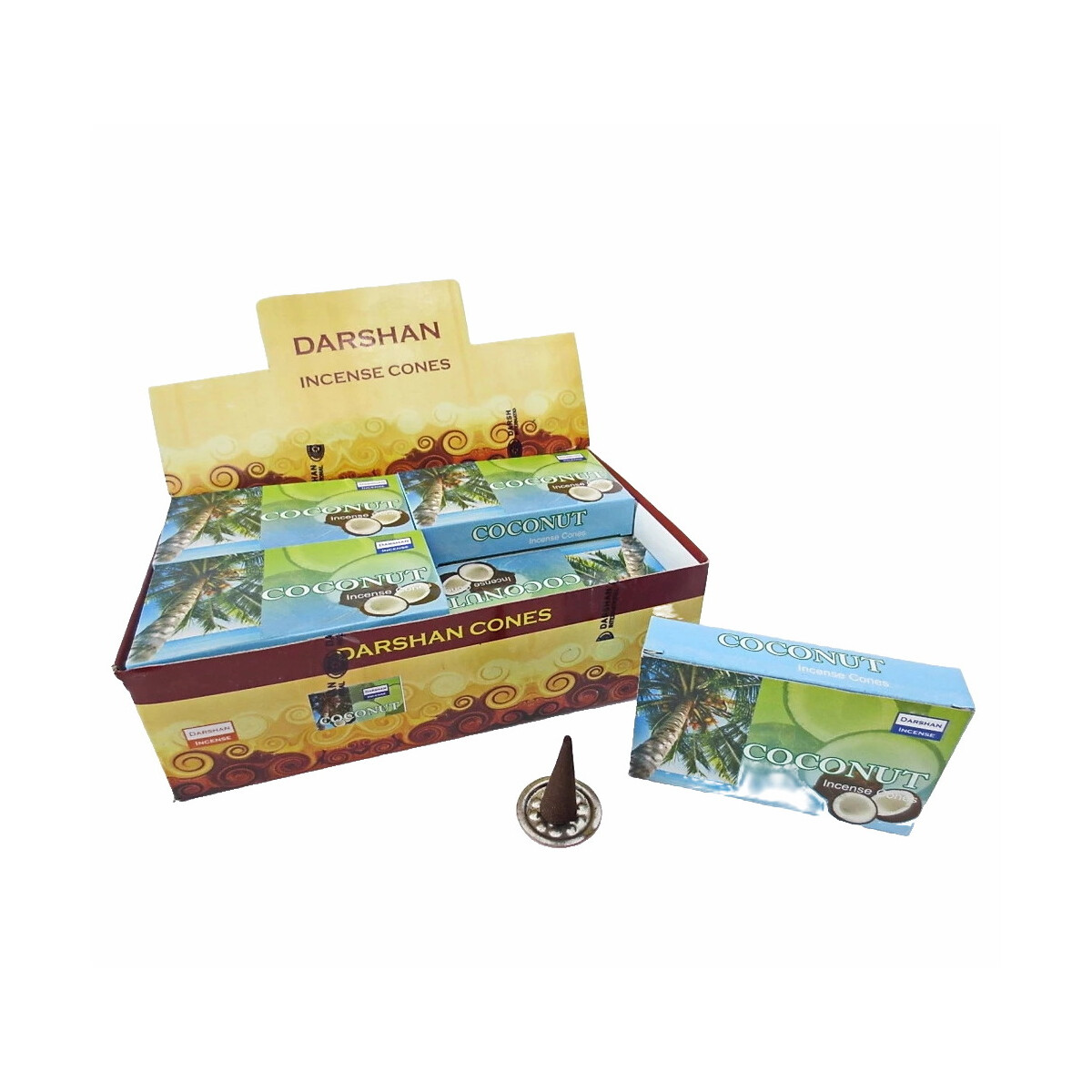 Darshan Räucherkegel Coconut 10 Kegel