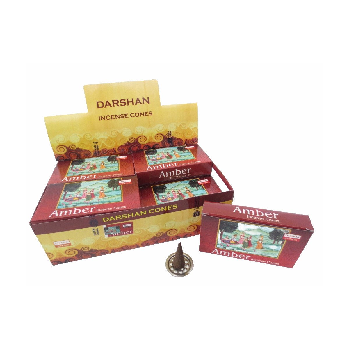 Darshan Räucherkegel Amber 10 Kegel