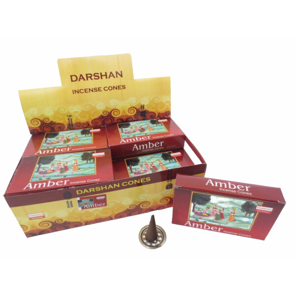 Darshan Räucherkegel Amber 10 Kegel