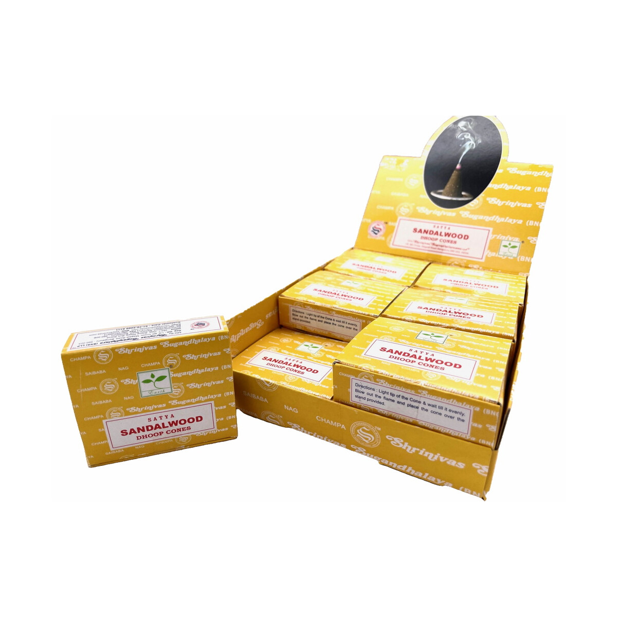 Indische Räucherkegel SATYA Sandelwood Schachtel mit 10