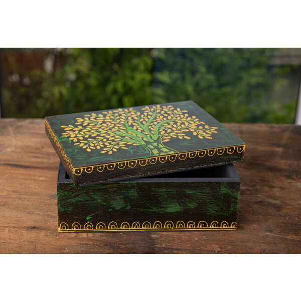 Baum des Lebens Holzbox klein, Handbemalt H: 7,5 cm, L: 17,5 cm, B: 1, 10,40 €